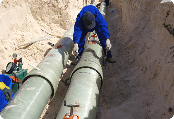 Проект трубопровода пожарной воды FRP для нефтяного месторождения в бассейне Сирта, Ливия Проект трубопровода пожарной воды FRP для нефтяного месторождения в бассейне Сирта, Ливия