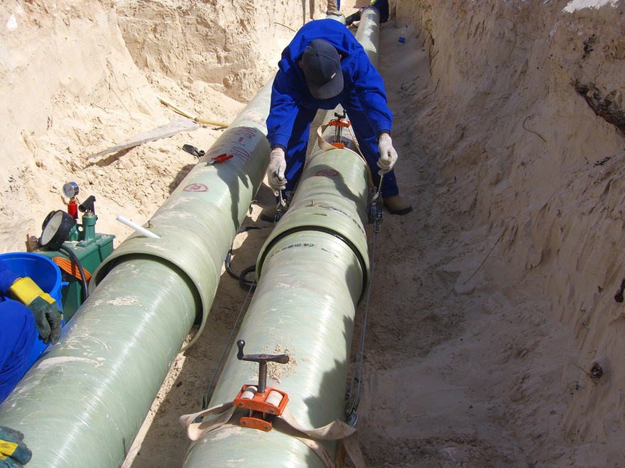 Проект трубопровода пожарной воды FRP для нефтяного месторождения в бассейне Сирта, Ливия