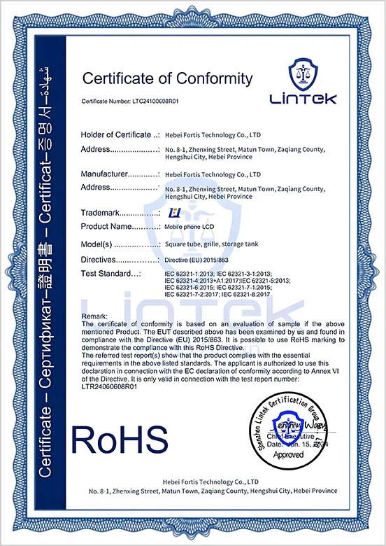 RoHS соответствует требованиям