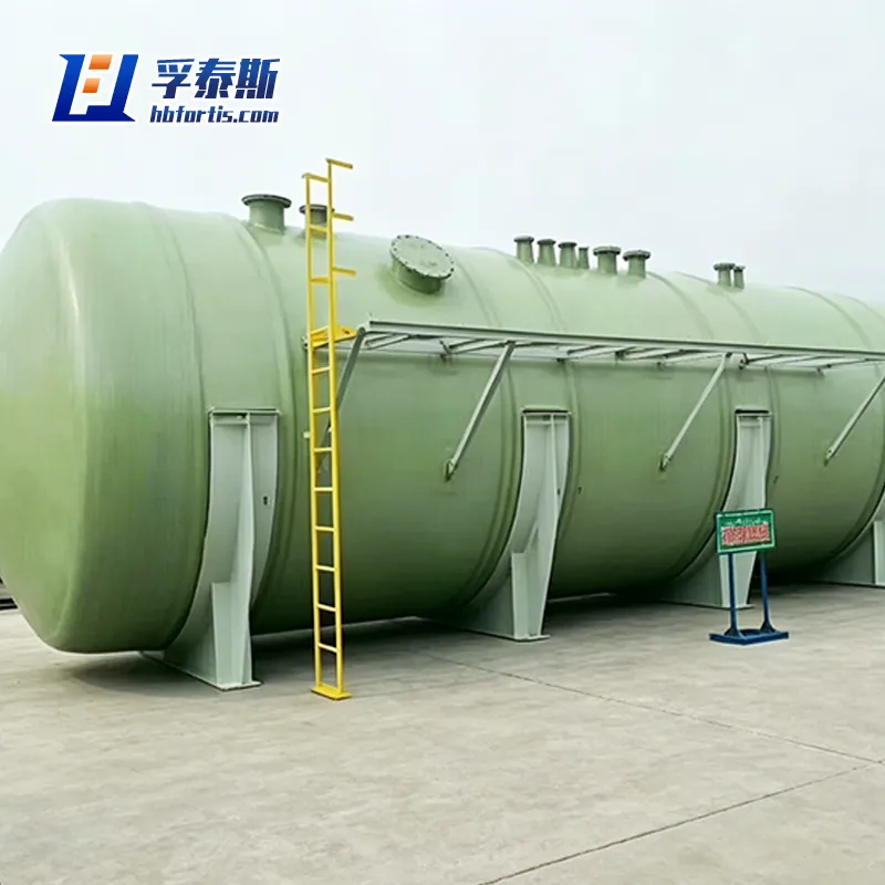 Fiberglass GFRP FRP Horizontal Storage Tanks Chemical Plant Supplier FT-HST6b